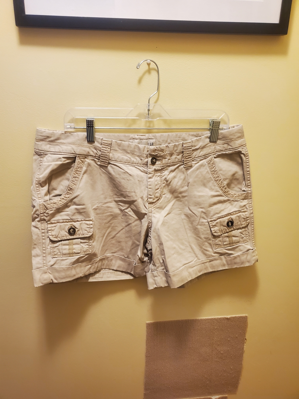 Old Navy Tan Cargo Shorts with Button-Flap Pockets